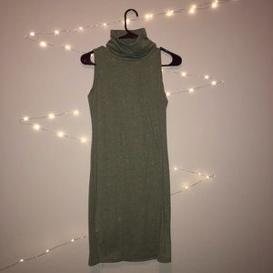 Cowl neck grey dress